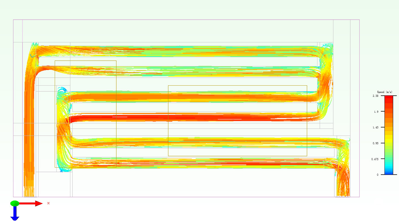 Effetto di simulazione della guida del radiatore di raffreddamento ad acqua