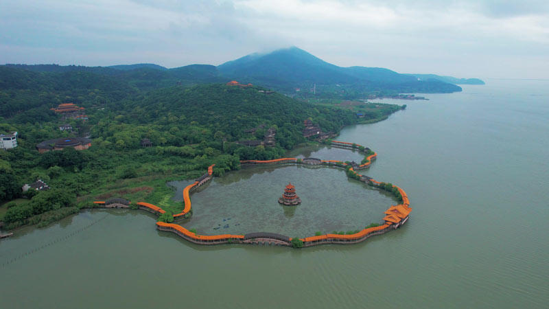 Bellissima vista del lago Taihu